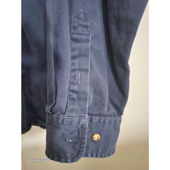 M2 Faded Glory Originals navy button-down casual/work/hiking shirt long sleeves - Picture 4 of 7